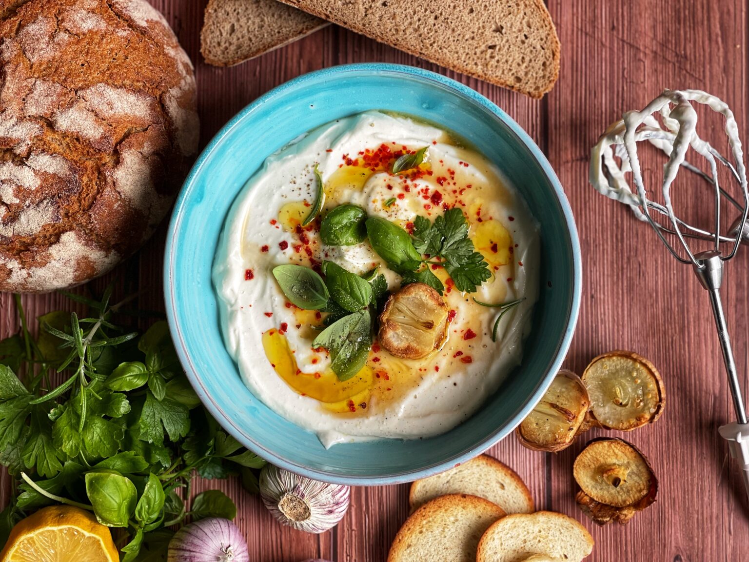 Whipped Ricotta mit geröstetem Knoblauch - Kochlöffeljunkies Whipped Ricotta mit geröstetem Knoblauch - Kochlöffeljunkies