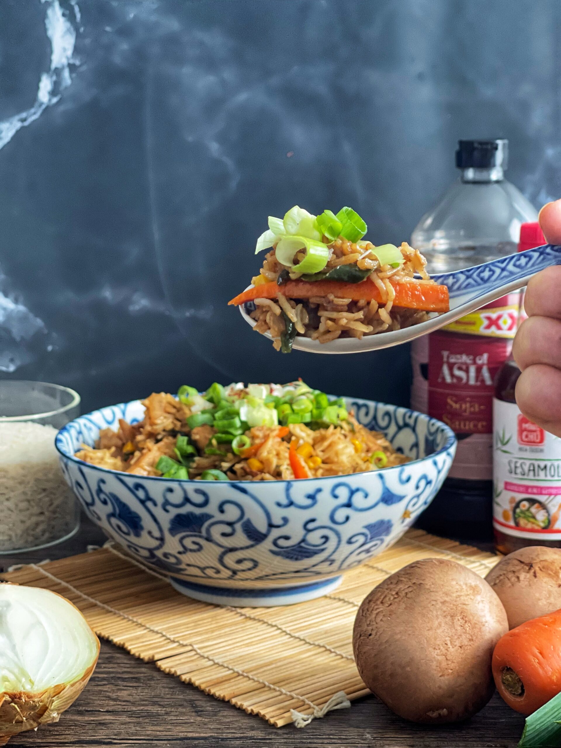 Gebratener Reis mit Chicken Teriyaki - Kochlöffeljunkies