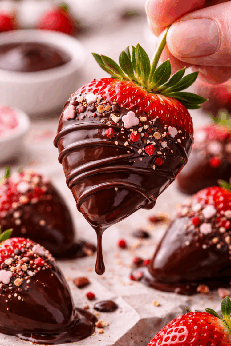 Schokoerdbeere, schokolierte Erdbeere, Erdbeere, Schokolade