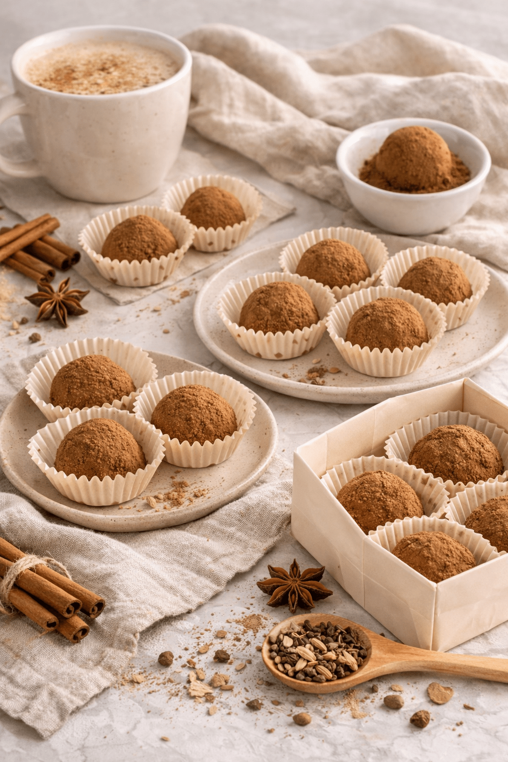 Chai Latte, Chai Latte Pralinen, Pralinen, würzige Pralinen, Chai, Chai Tee