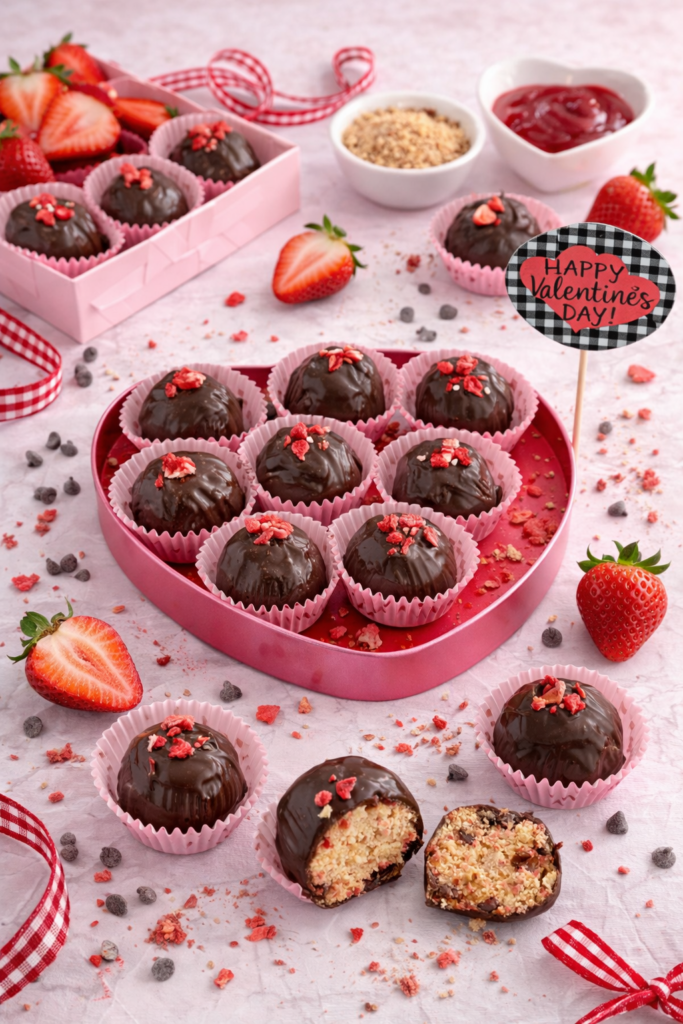 Strawberry Cheesecake Pralinen, Erdbeeren, Käsekuchen, Cakepops, Strawberry Cheesecake, Valentinstag, Valentine's Day