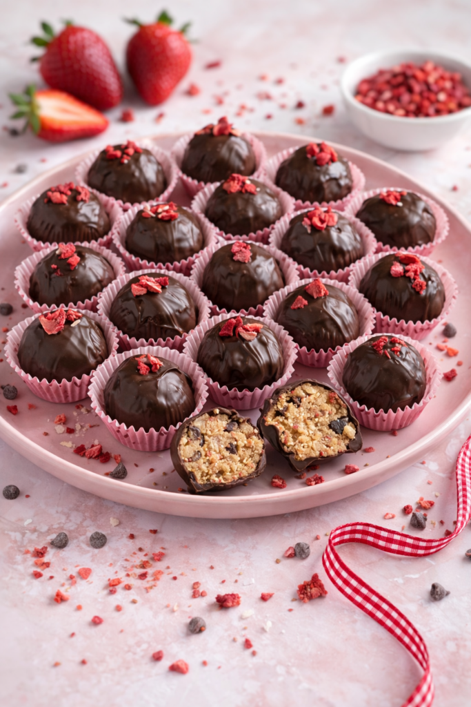 Strawberry Cheesecake Pralinen, Erdbeeren, Käsekuchen, Cakepops, Strawberry Cheesecake, Valentinstag, Valentine's Day